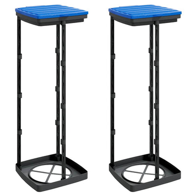Vidaxl vuilniszakhouders 2 st 120 l pp zwart en blauw