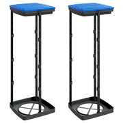 Vidaxl vuilniszakhouders 2 st 120 l pp zwart en blauw - afbeelding 2