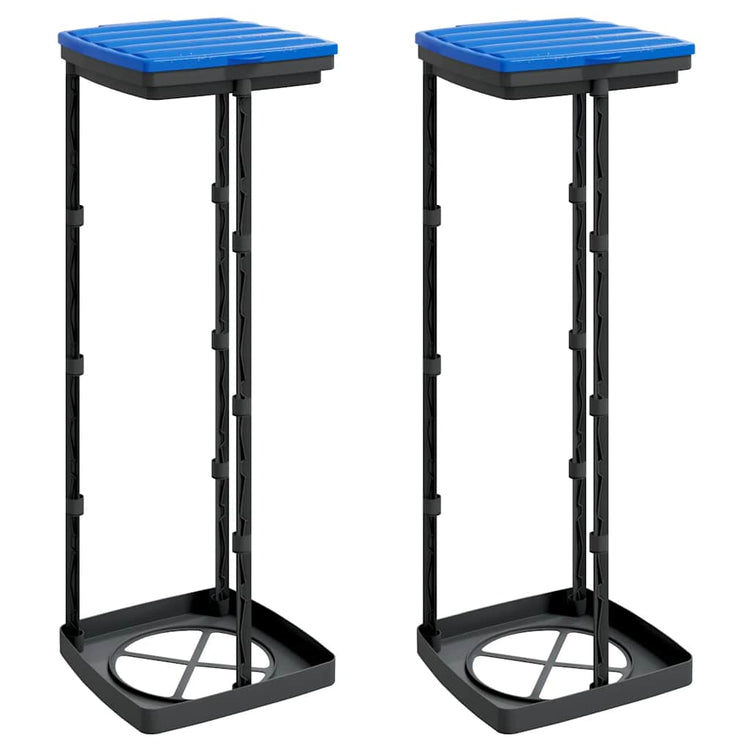 Vidaxl vuilniszakhouders 2 st 120 l pp zwart en blauw