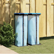 Vidaxl vuilniszakhouders 2 st 120 l pp zwart en blauw - afbeelding 1
