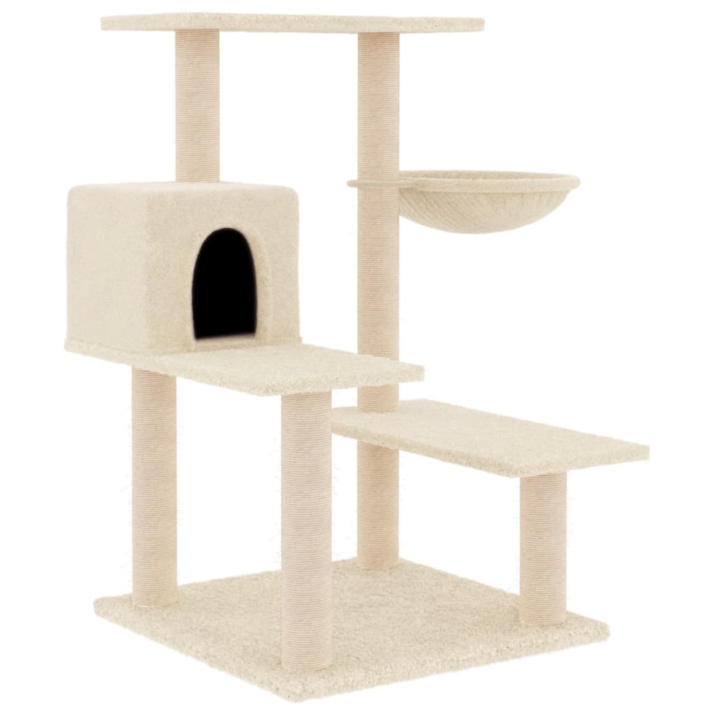 VidaXL Kattenmeubel met sisal krabpalen 82,5 cm crèmekleurig