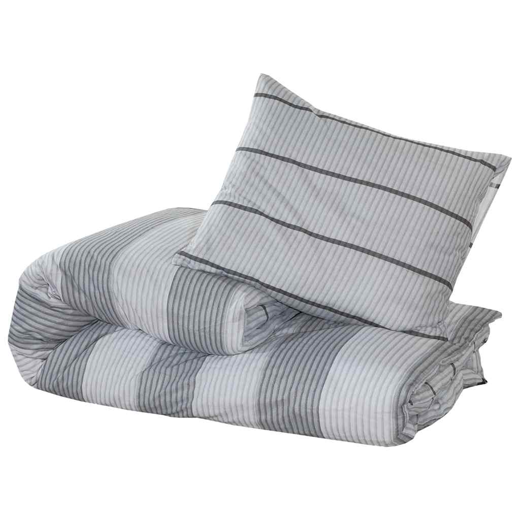 Vidaxl dekbedovertrekset 155x220 cm katoen grijs
