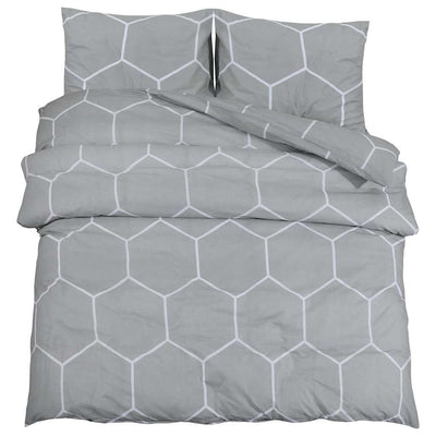 Vidaxl dekbedovertrekset 240x220 cm katoen grijs
