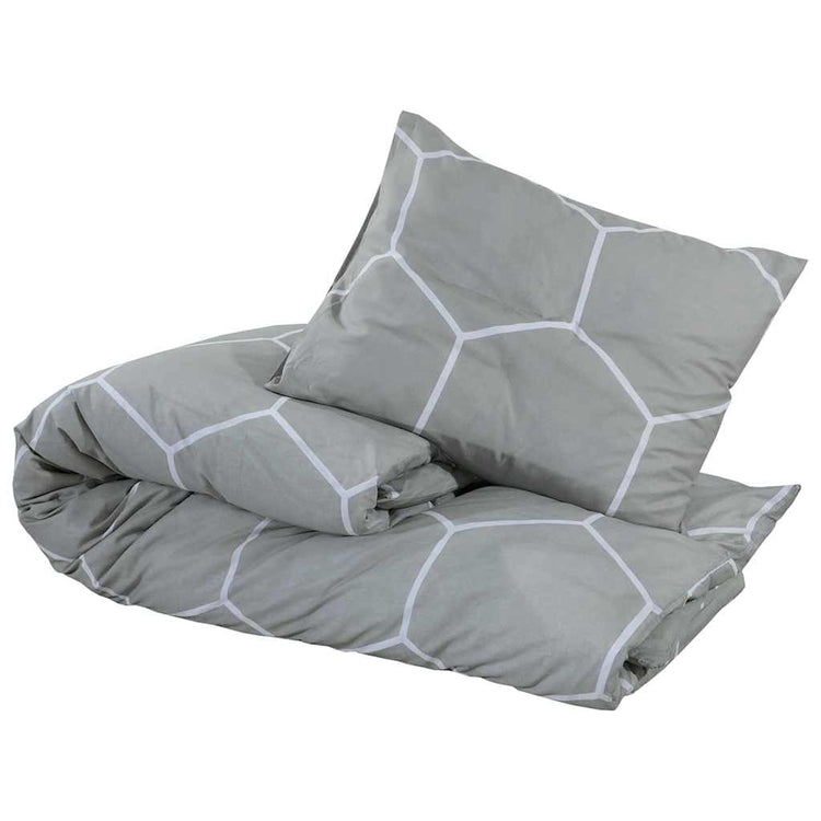Vidaxl dekbedovertrekset 200x220 cm katoen grijs en wit