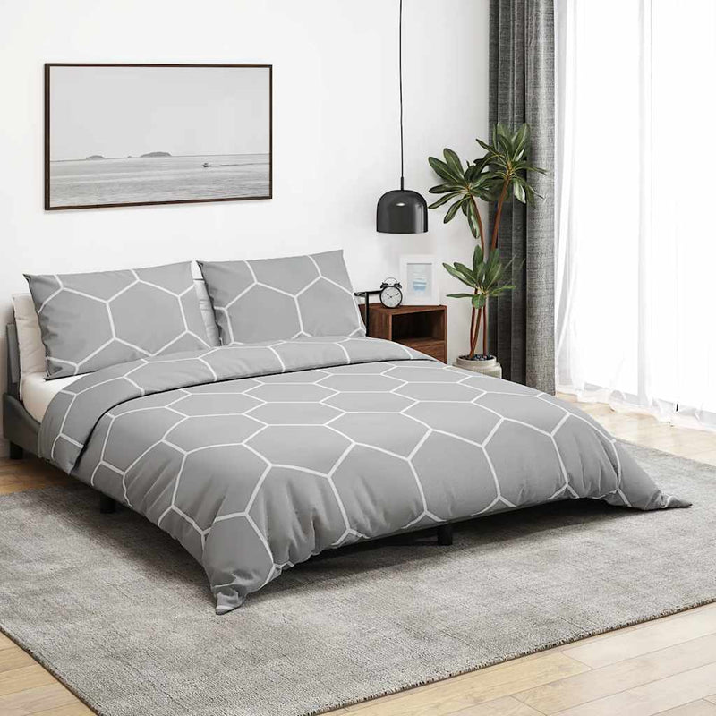 Vidaxl dekbedovertrekset 200x220 cm katoen grijs