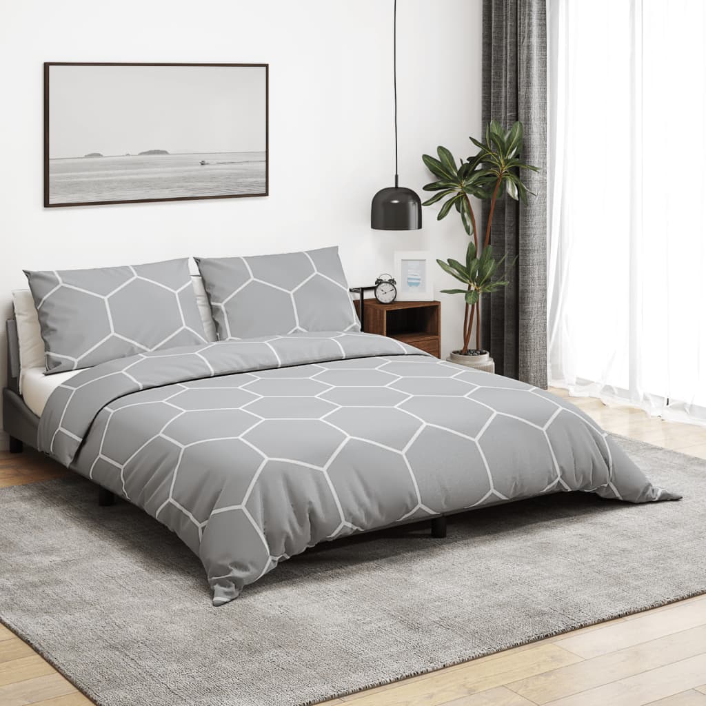 Vidaxl dekbedovertrekset 260x220 cm katoen grijs