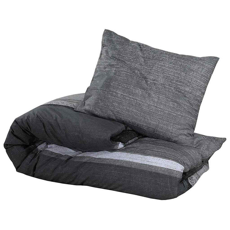 Vidaxl dekbedovertrekset 260x240 cm katoen donkergrijs en zwart