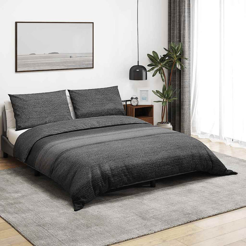 Vidaxl dekbedovertrekset 200x220 cm katoen donkergrijs