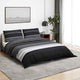 Vidaxl dekbedovertrekset 240x220 cm katoen zwart gestreept
