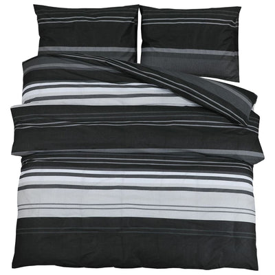 Vidaxl dekbedovertrekset 260x240 cm katoen zwart en wit