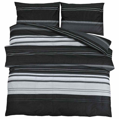 Vidaxl dekbedovertrekset 200x220 cm katoen zwart en wit