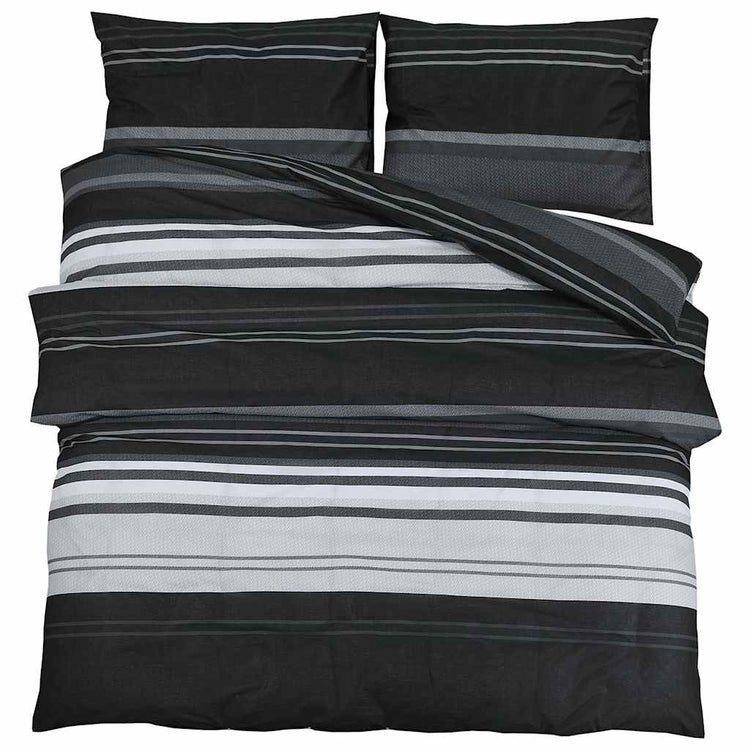 Vidaxl dekbedovertrekset 200x220 cm katoen zwart en wit