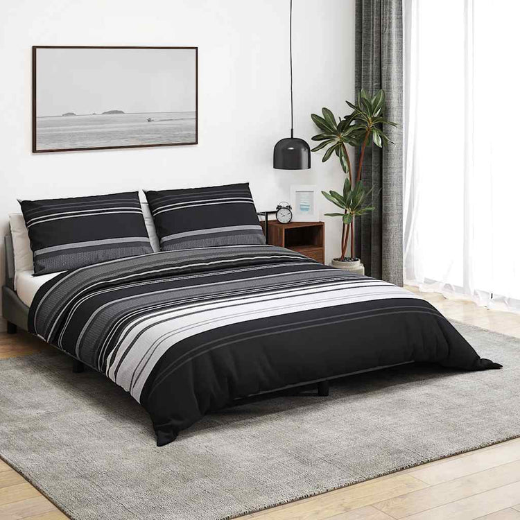 Vidaxl dekbedovertrekset 200x220 cm katoen zwart en wit