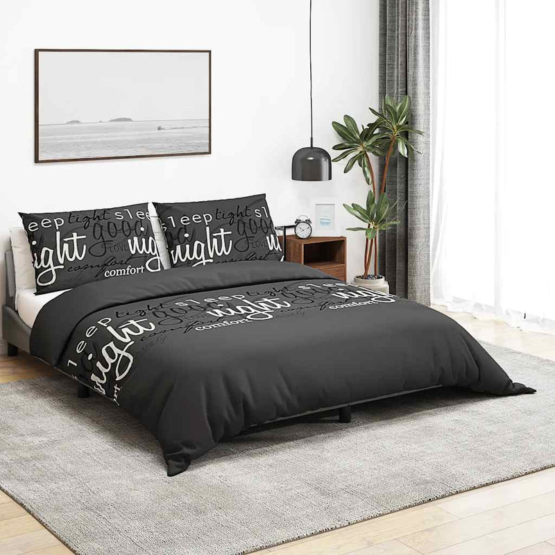 Vidaxl dekbedovertrekset 155x220 cm katoen zwart