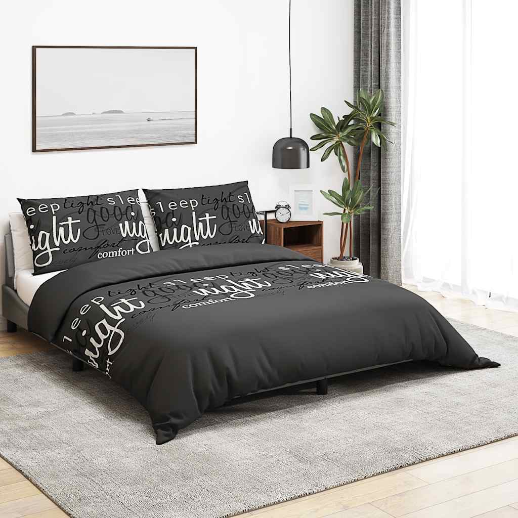 Vidaxl dekbedovertrekset 200x220 cm katoen zwart