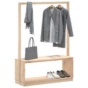 Vidaxl kledingrek schoenenkast 113x40x157,5 cm grenenhout honingbruin - afbeelding 3