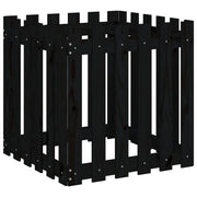 Vidaxl plantenbak met hekontwerp 60x60x60 cm massief grenenhout zwart - afbeelding 2