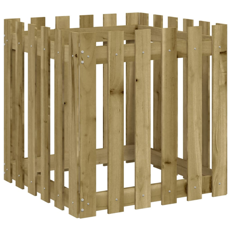 Vidaxl plantenbak met hekontwerp 60x60x60 cm geïmpregneerd grenenhout