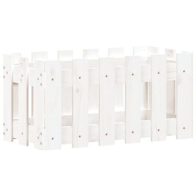 Vidaxl plantenbak met hekontwerp 60x30x30 cm massief grenenhout wit