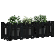 Vidaxl plantenbak verhoogd hekontwerp 100x30x30 cm grenenhout zwart - afbeelding 3