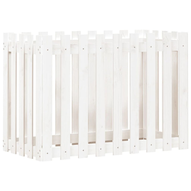 Vidaxl plantenbak verhoogd hekontwerp 100x50x70 cm grenenhout wit