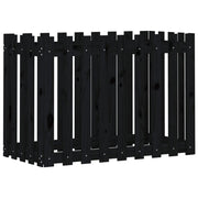 Vidaxl plantenbak verhoogd hekontwerp 100x50x70 cm grenenhout zwart - afbeelding 2