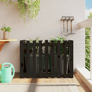Vidaxl plantenbak verhoogd hekontwerp 100x50x70 cm grenenhout zwart - afbeelding 1