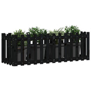 Vidaxl plantenbak verhoogd hekontwerp 150x50x50 cm grenenhout zwart - afbeelding 3