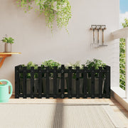 Vidaxl plantenbak verhoogd hekontwerp 150x50x50 cm grenenhout zwart - afbeelding 1