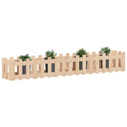 Vidaxl plantenbak verhoogd met hekontwerp 200x30x30 cm grenenhout - afbeelding 3