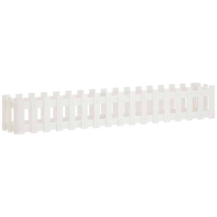 Vidaxl plantenbak verhoogd hekontwerp 200x30x30 cm grenenhout wit