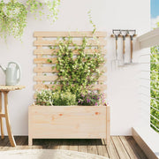 Vidaxl plantenbak met rek 79x39,5x114 cm massief grenenhout - afbeelding 1