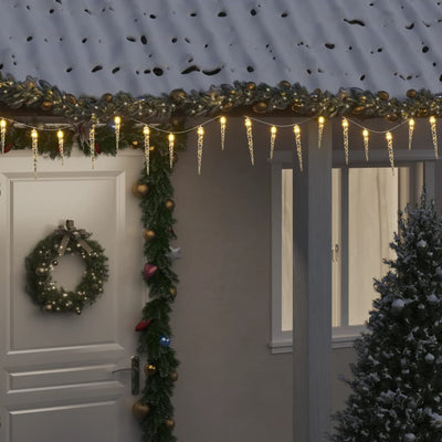 Vidaxl kerst ijspegellamp 100 led's warm wit 10 m acryl pvc