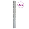 VidaXL Schuttingpalen 10 st 220 cm gegalvaniseerd staal zilverkleurig