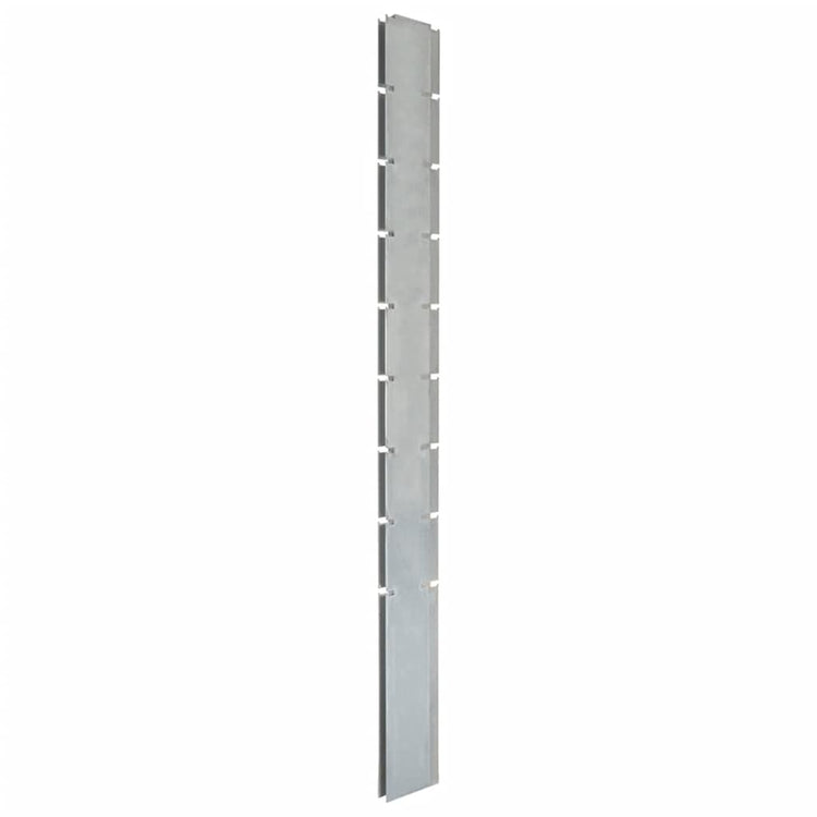 VidaXL Schuttingpalen 10 st 220 cm gegalvaniseerd staal zilverkleurig