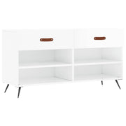 Vidaxl schoenenbank 102x35x55 cm bewerkt hout hoogglans wit - afbeelding 2