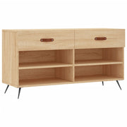 Vidaxl schoenenbank 102x35x55 cm bewerkt hout sonoma eikenkleurig - afbeelding 2