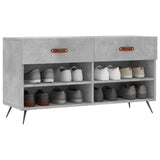 Vidaxl schoenenbank 102x35x55 cm bewerkt hout betongrijs - afbeelding 3