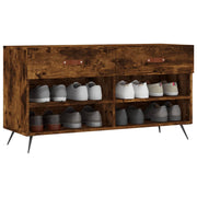 Vidaxl schoenenbank 102x35x55 cm bewerkt hout gerookt eikenkleurig - afbeelding 3