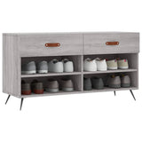Vidaxl schoenenbank 102x35x55 cm bewerkt hout grijs sonoma eikenkleur - afbeelding 3