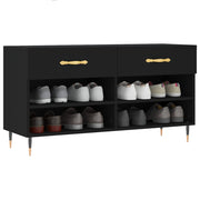 VidaXL Schoenenbank 102x35x55 cm bewerkt hout zwart - afbeelding 3