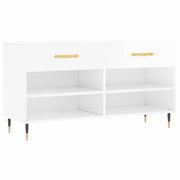 Vidaxl schoenenbank 102x35x55 cm bewerkt hout hoogglans wit - afbeelding 2