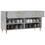 Vidaxl schoenenbank 102x35x55 cm bewerkt hout betongrijs - afbeelding 3