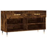 Vidaxl schoenenbank 102x35x55 cm bewerkt hout gerookt eikenkleurig - afbeelding 2