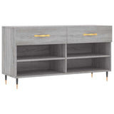 Vidaxl schoenenbank 102x35x55 cm bewerkt hout grijs sonoma eikenkleur - afbeelding 2