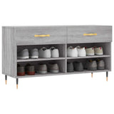 Vidaxl schoenenbank 102x35x55 cm bewerkt hout grijs sonoma eikenkleur - afbeelding 3