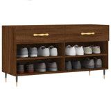 Vidaxl schoenenbank 102x35x55 cm bewerkt hout sonoma eikenkleurig - afbeelding 3