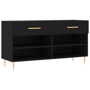 VidaXL Schoenenbank 102x35x55 cm bewerkt hout zwart - afbeelding 2