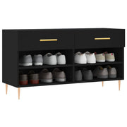 VidaXL Schoenenbank 102x35x55 cm bewerkt hout zwart - afbeelding 3