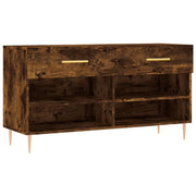 Vidaxl schoenenbank 102x35x55 cm bewerkt hout gerookt eikenkleurig - afbeelding 2